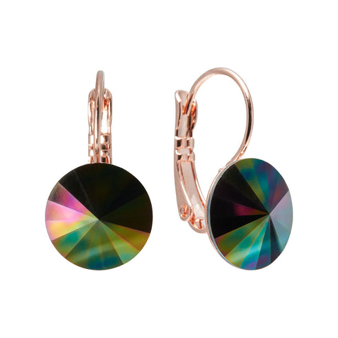 Auskarai "Klaris II (Vaivorykštės Tamsa)" su Swarovski™ kristalais
